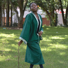 Load image into Gallery viewer, Green Kente LOETO Kimono
