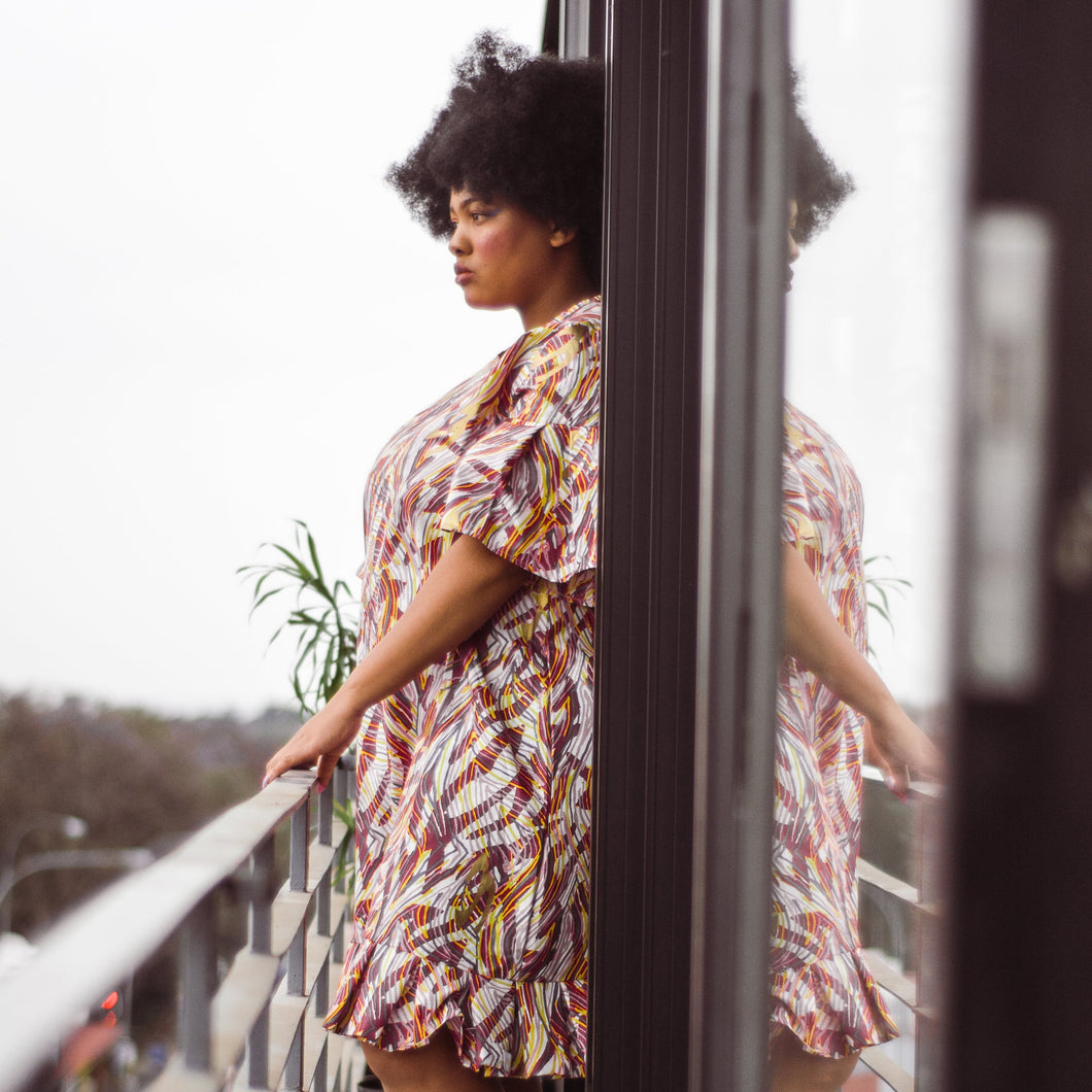 Bottom pleated Ankara dress