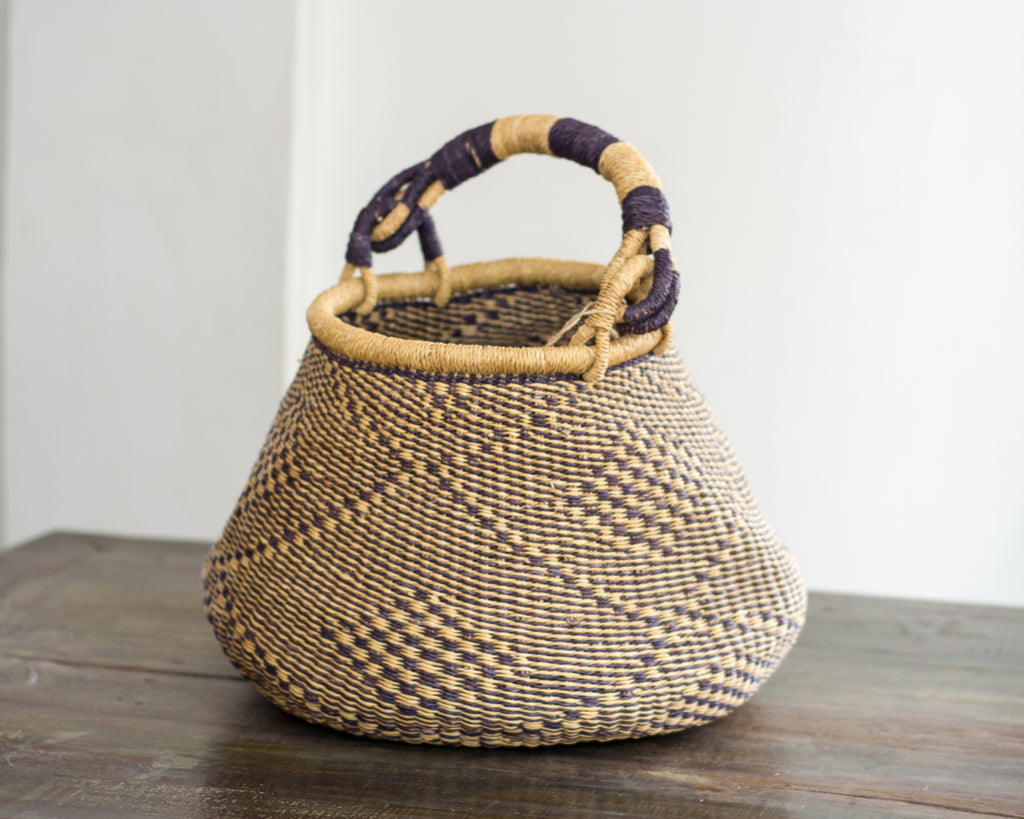 Small Purple and Cream Basket