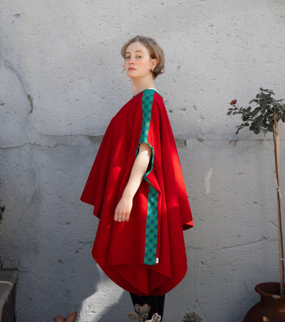 NGWEDI Red and Blue Shweshwe Coat