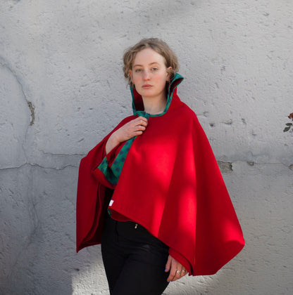 NGWEDI Red and Blue Shweshwe Coat