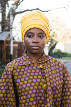 Load image into Gallery viewer, KHAWA Yellow and Brown Shweshwe Reversible Coat
