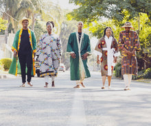 Load image into Gallery viewer, Yellow Kente Trimmed Loeto Kimono
