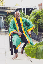 Load image into Gallery viewer, Yellow Kente Trimmed Loeto Kimono
